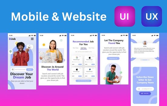 Mobile & Website UI UX portfolio by trifox media